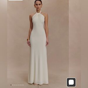 Meshki Slinky Halter Maxi Dress - Ivory